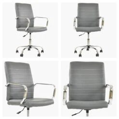 Ryder Dark Grey Faux Leather Swivel Home Office Chair -Furniture Specialty Store ryder dark grey white