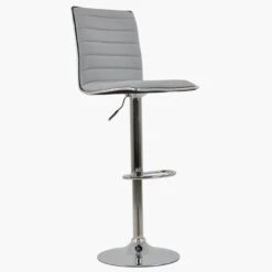 Santos Grey Fabric Chrome Base Barstool