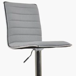 Santos Grey Fabric Chrome Base Barstool -Furniture Specialty Store santos grey fabric 5