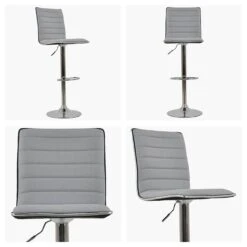 Santos Grey Fabric Chrome Base Barstool -Furniture Specialty Store santos grey fabric white