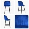 Scada Blue Velvet Black Leg Breakfast Stool -Furniture Specialty Store scada blue black 5