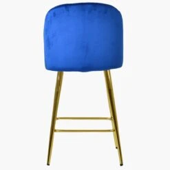 Scada Blue Velvet Gold Leg Kitchen Stool -Furniture Specialty Store scada blue velvet gold leg 2