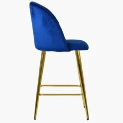 Scada Blue Velvet Gold Leg Kitchen Stool -Furniture Specialty Store scada blue velvet gold leg 3