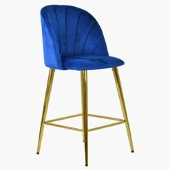 Scada Blue Velvet Gold Leg Kitchen Stool -Furniture Specialty Store scada blue velvet gold leg 4