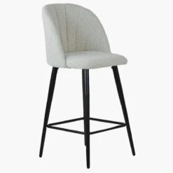 Scada Cream Boucle Black Leg Bar Stool -Furniture Specialty Store scada cream boucle black leg 1