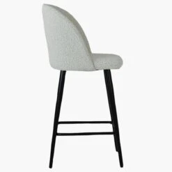 Scada Cream Boucle Black Leg Bar Stool -Furniture Specialty Store scada cream boucle black leg 3