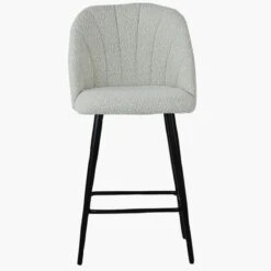 Scada Cream Boucle Black Leg Bar Stool -Furniture Specialty Store scada cream boucle black leg 4
