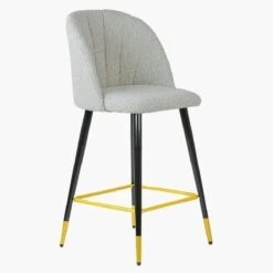 Scada Cream Boucle Black Gold Leg Barstool -Furniture Specialty Store scada cream boucle gold tip 1