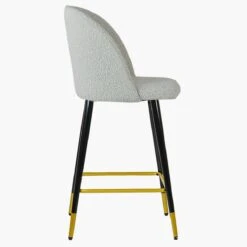 Scada Cream Boucle Black Gold Leg Barstool -Furniture Specialty Store scada cream boucle gold tip 3
