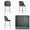 Scada Dark Grey Faux Leather Chrome Leg Barstool -Furniture Specialty Store scada dark grey pu chrome 5