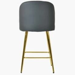 Scada Dark Grey Faux Leather Gold Leg Kitchen Stool -Furniture Specialty Store scada dark grey pu gold elg 1