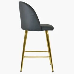Scada Dark Grey Faux Leather Gold Leg Kitchen Stool -Furniture Specialty Store scada dark grey pu gold elg 2