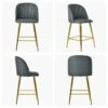 Scada Dark Grey Faux Leather Gold Leg Kitchen Stool -Furniture Specialty Store scada dark grey pu gold elg 5