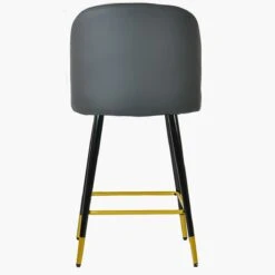 Scada Dark Grey Faux Leather Black Gold Leg Kitchen Stool -Furniture Specialty Store scada dark grey pu gold tip 1