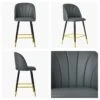 Scada Dark Grey Faux Leather Black Gold Leg Kitchen Stool -Furniture Specialty Store scada dark grey pu gold tip 5