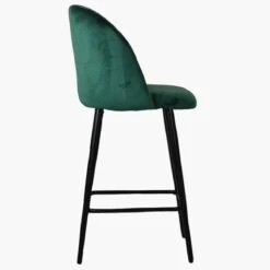 Scada Green Velvet Black Leg Bar Stool -Furniture Specialty Store scada green black 2