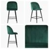 Scada Green Velvet Black Leg Bar Stool -Furniture Specialty Store scada green black 5