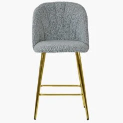 Scada Grey Boucle Gold Leg Kitchen Stool -Furniture Specialty Store scada grey boucle gold 1