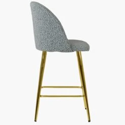 Scada Grey Boucle Gold Leg Kitchen Stool -Furniture Specialty Store scada grey boucle gold 2