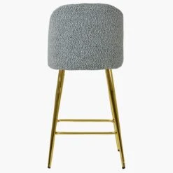 Scada Grey Boucle Gold Leg Kitchen Stool -Furniture Specialty Store scada grey boucle gold 3