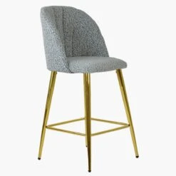 Scada Grey Boucle Gold Leg Kitchen Stool -Furniture Specialty Store scada grey boucle gold 4