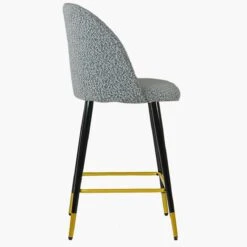 Scada Grey Boucle Black Gold Leg Kitchen Stool -Furniture Specialty Store scada grey boucle gold tip 2