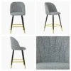 Scada Grey Boucle Black Gold Leg Kitchen Stool -Furniture Specialty Store scada grey boucle gold tip 5