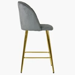 Scada Grey Velvet Gold Leg Barstool -Furniture Specialty Store scada grey vevlet gold leg 3