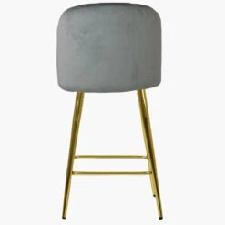 Scada Grey Velvet Gold Leg Barstool -Furniture Specialty Store scada grey vevlet gold leg 4