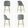 Scada Grey Velvet Gold Leg Barstool -Furniture Specialty Store scada grey vevlet gold leg 5