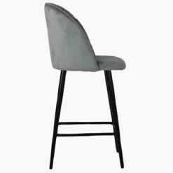 Scada Grey Velvet Black Leg Bar Stool -Furniture Specialty Store scada light grey black 2