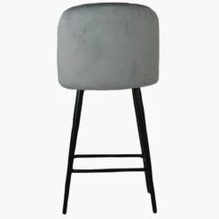 Scada Grey Velvet Black Leg Bar Stool -Furniture Specialty Store scada light grey black 3