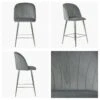 Scada Grey Velvet Chrome Leg Kitchen Stool -Furniture Specialty Store scada light grey chrome 5