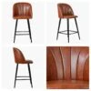 Scada Brown Faux Leather Black Leg Kitchen Stool -Furniture Specialty Store scada vintage brown black 5