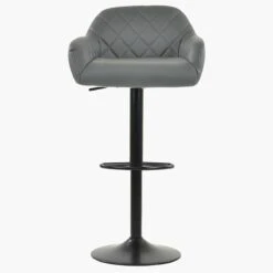 Sirius Dark Grey Faux Leather Breakfast Stool With Arms -Furniture Specialty Store sirius dark grey 3