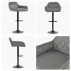 Sirius Dark Grey Faux Leather Breakfast Stool With Arms -Furniture Specialty Store sirius dark grey white