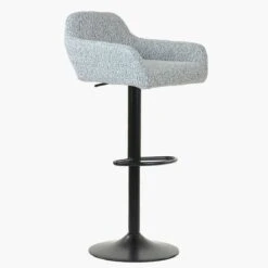 Sirius Stone Grey Boucle Bar Stool With Arms -Furniture Specialty Store sirius grey boucle 2