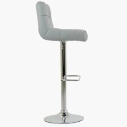 Skye Grey Faux Leather Chrome Base Barstool