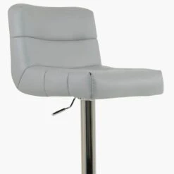 Skye Grey Faux Leather Chrome Base Barstool -Furniture Specialty Store skye grey 4