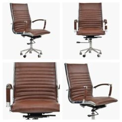 Spark Vintage Brown Faux Leather Swivel & Recline Office Chair