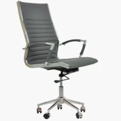 Spark Grey Leather Swivel & Recline Office Chair -Furniture Specialty Store spark grey 1 1