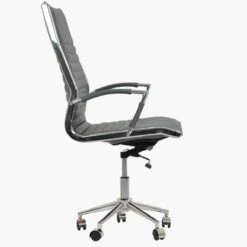 Spark Grey Leather Swivel & Recline Office Chair -Furniture Specialty Store spark grey 2 1