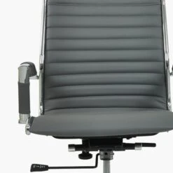 Spark Grey Leather Swivel & Recline Office Chair -Furniture Specialty Store spark grey 4 1