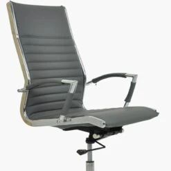 Spark Grey Leather Swivel & Recline Office Chair -Furniture Specialty Store spark grey 5 1