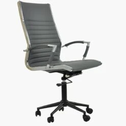 Instow Executive Grey Faux Leather Swivel & Recline Office Chair -Furniture Specialty Store spark grey black 1