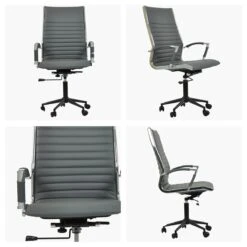 Instow Executive Grey Faux Leather Swivel & Recline Office Chair -Furniture Specialty Store spark grey black 3