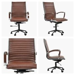 Instow Executive Brown Faux Leather Swivel & Recline Office Chair
