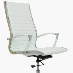 Spark White Faux Leather Swivel & Recline Office Chair -Furniture Specialty Store spark white 5 1