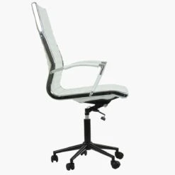 Instow Executive White Leather Swivel & Recline Office Chair -Furniture Specialty Store spark white black 2