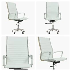 Spark White Faux Leather Swivel & Recline Office Chair -Furniture Specialty Store spark white white 1